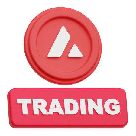 Avalanche coin  trading  3D Icon