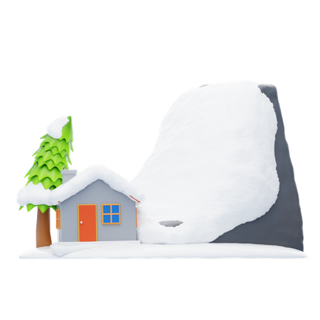 Avalanche de neve  3D Icon