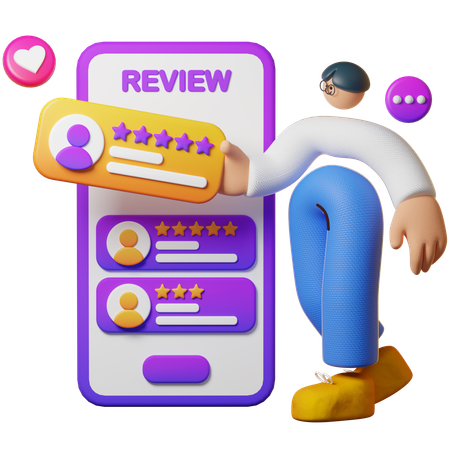 Avaliação de aplicação de revisão  3D Illustration