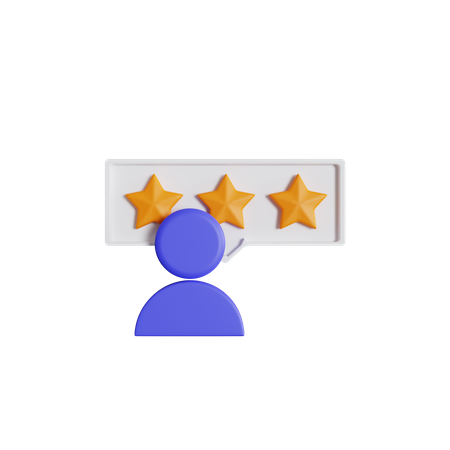 Avaliação de usuário de três estrelas  3D Icon