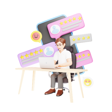 Avaliação do cliente e feedback comercial  3D Icon