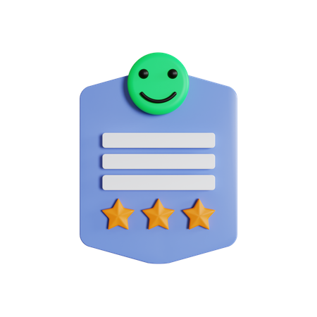 Avaliação feliz do cliente  3D Icon