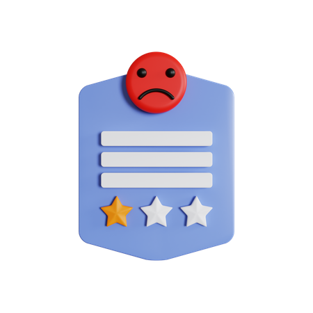 Avaliação insatisfeita do cliente  3D Icon