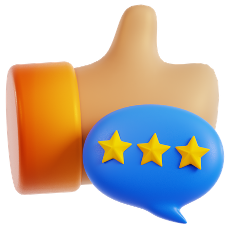Avaliação de três estrelas  3D Icon
