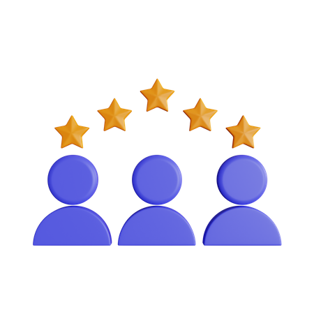 Avaliações de clientes cinco estrelas  3D Icon