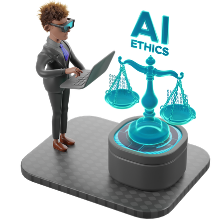 Avaliando a Ética da Inteligência Artificial  3D Icon
