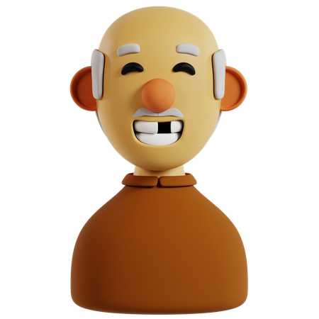 Avatar de abuelo sonriente  3D Icon