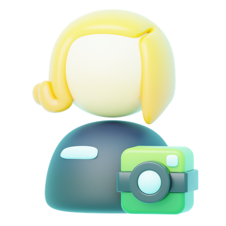アバター 金髪 カメラ 女性  3D Icon