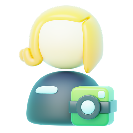 Avatar Blonde Camera Woman  3D Icon