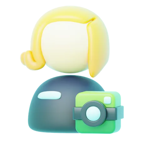 Avatar Blonde Camera Woman  3D Icon