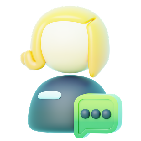 Avatar Blonde Chat  3D Icon
