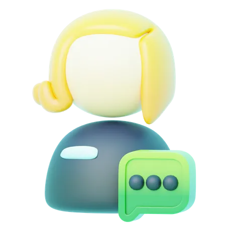 Avatar Blonde Chat  3D Icon