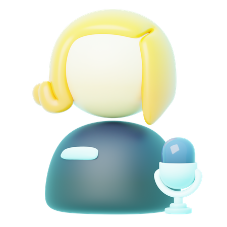 Avatar Blonde Reporter  3D Icon