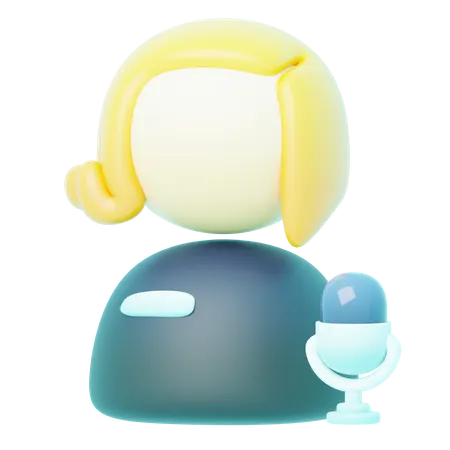 Avatar Blonde Reporter  3D Icon