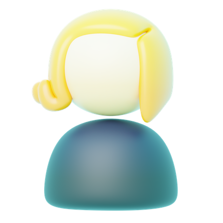 Avatar Blonde Simple  3D Icon