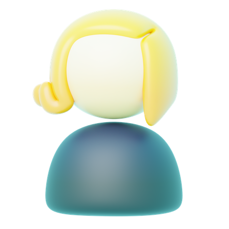 Avatar Blonde Simple  3D Icon
