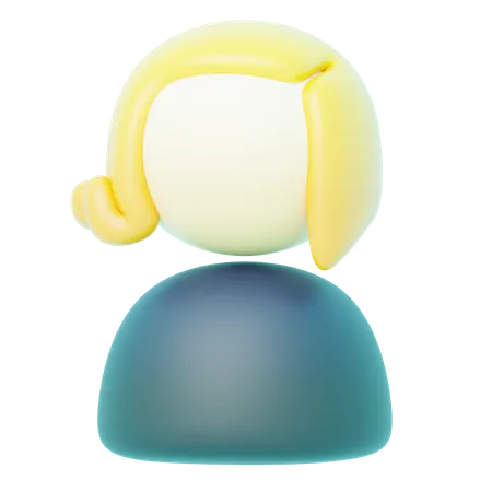 Avatar Blonde Simple  3D Icon