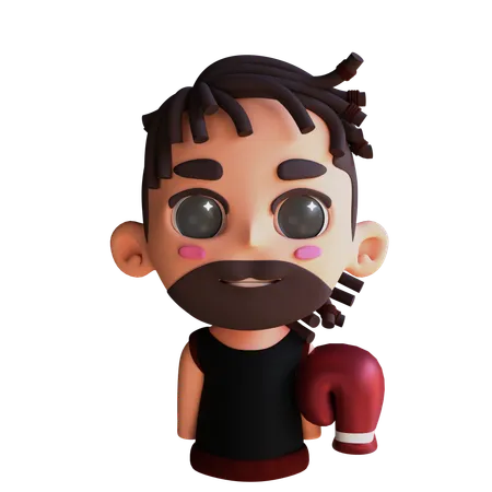 Boxeador avatar  3D Icon