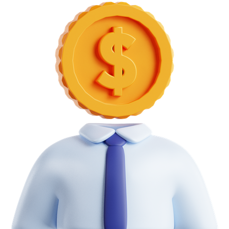 Dinheiro de cabeça de avatar  3D Icon