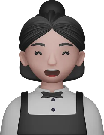 Avatar de camarera  3D Icon