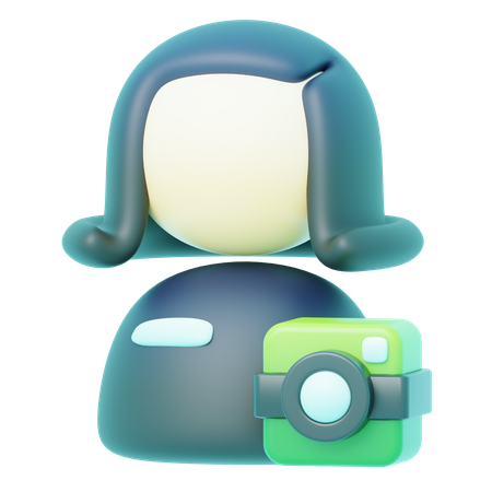 アバターカメラの女性  3D Icon