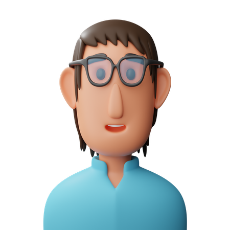 Avatar d'un homme à lunettes  3D Icon