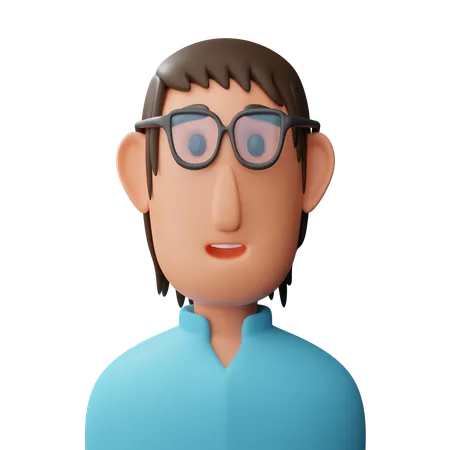 Avatar d'un homme à lunettes  3D Icon