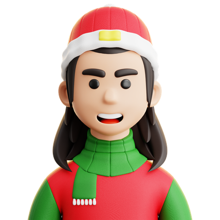 Avatar de garota de natal  3D Icon