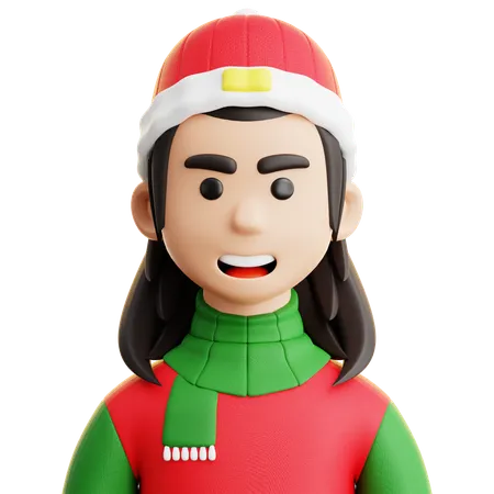 Avatar de garota de natal  3D Icon