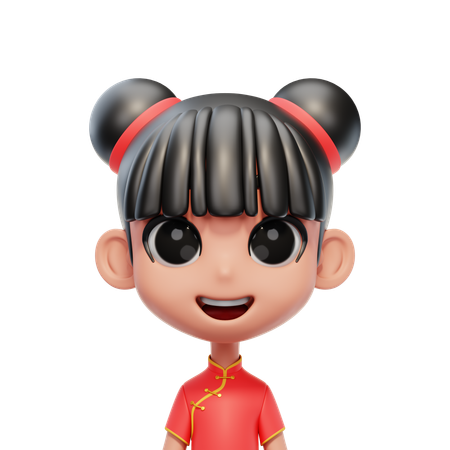 Avatar de niña china  3D Icon