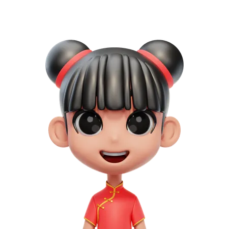 Avatar de niña china  3D Icon