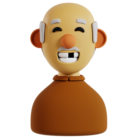 Avatar de grand-père souriant  3D Icon