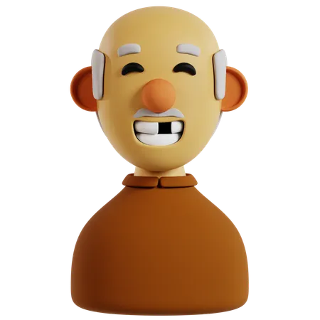 Avatar de grand-père souriant  3D Icon