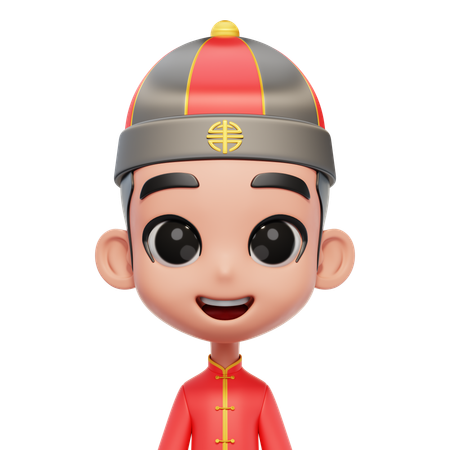 Avatar de hombre chino  3D Icon