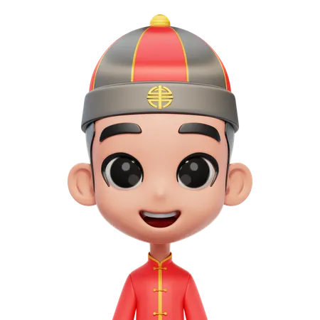 Avatar de hombre chino  3D Icon