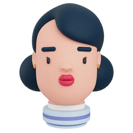 Avatar de femme  3D Icon