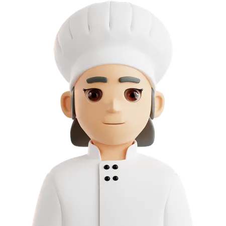 Avatar de femme chef  3D Icon