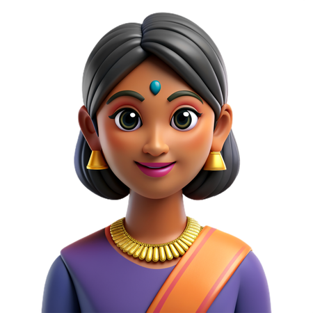 Avatar de femme indienne  3D Icon