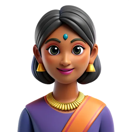 Avatar de femme indienne  3D Icon