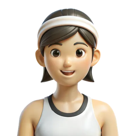 Avatar de femme sportive  3D Icon