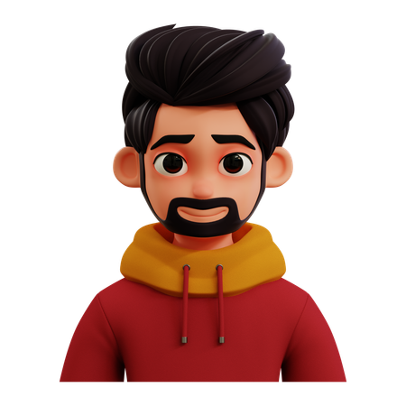 Avatar de homem com barba  3D Icon