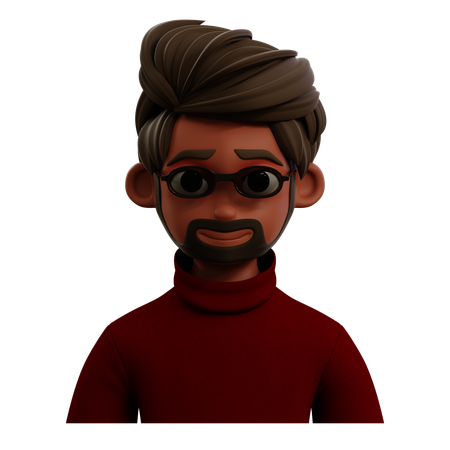 Avatar de homem de óculos  3D Icon