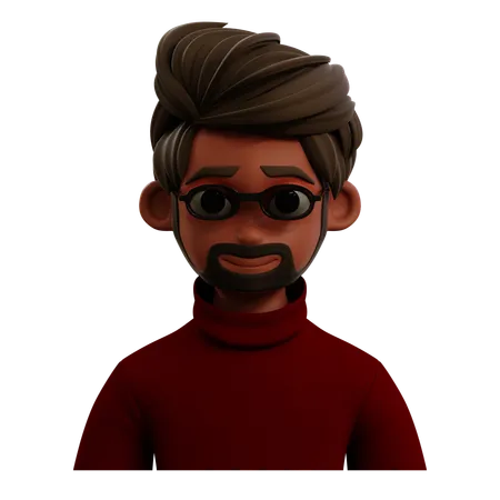 Avatar de homem de óculos  3D Icon