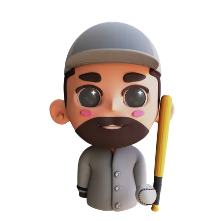 Jogador de beisebol avatar  3D Icon