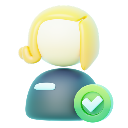 Avatar loira verificada  3D Icon