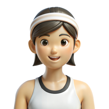 Avatar de mujer deportiva  3D Icon