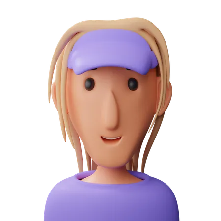 Avatar de mulher fofa  3D Icon