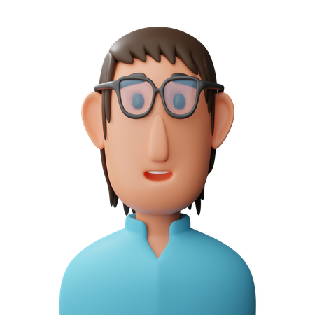Avatar of a man with glasses  3D Icon