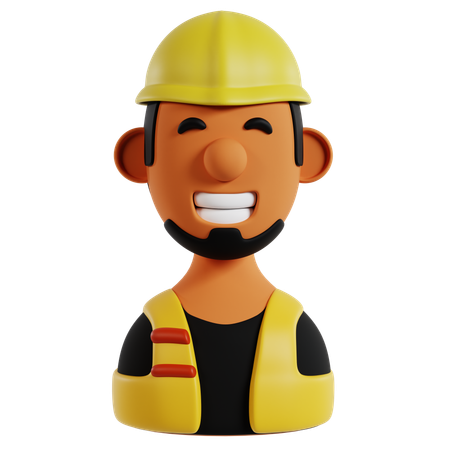 Avatar de trabajador de la construcción  3D Icon