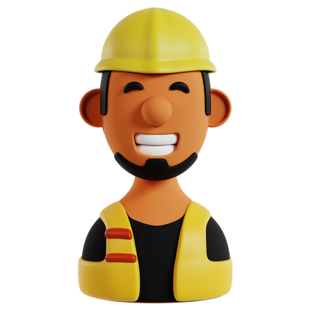 Avatar de trabalhador da construção civil  3D Icon